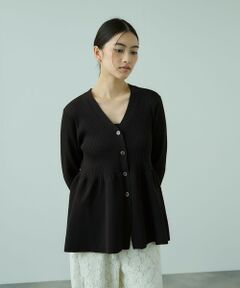 VICKY / ビッキー カーディガン・ボレロ | ライトウェイトペプラムニットカーディガン≪手洗い可能≫