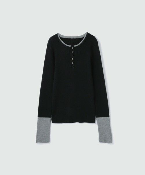 VICKY / ビッキー ニット・セーター | 配色キーネックリブニットプルオーバー≪手洗い可能≫ | 詳細4