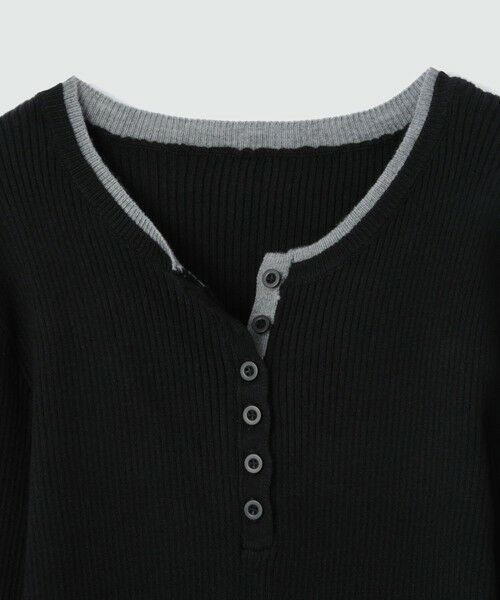 VICKY / ビッキー ニット・セーター | 配色キーネックリブニットプルオーバー≪手洗い可能≫ | 詳細5