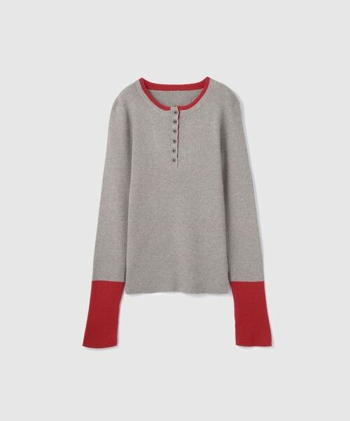 VICKY / ビッキー ニット・セーター | 配色キーネックリブニットプルオーバー≪手洗い可能≫ | 詳細9
