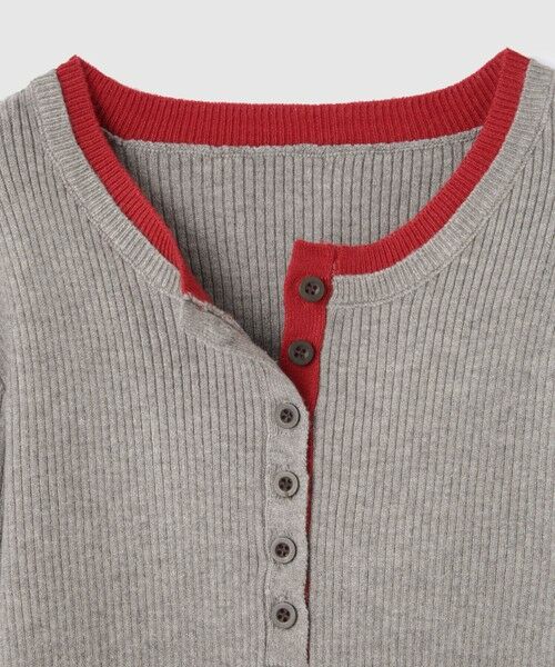 VICKY / ビッキー ニット・セーター | 配色キーネックリブニットプルオーバー≪手洗い可能≫ | 詳細12