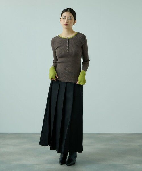 VICKY / ビッキー ニット・セーター | 配色キーネックリブニットプルオーバー≪手洗い可能≫ | 詳細21