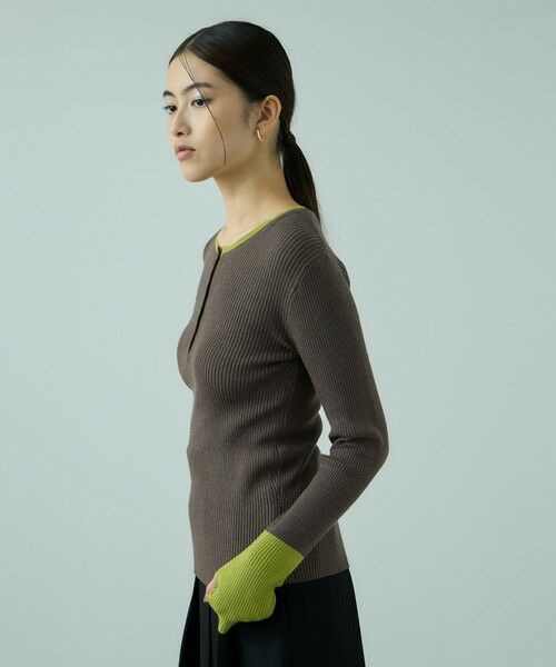 VICKY / ビッキー ニット・セーター | 配色キーネックリブニットプルオーバー≪手洗い可能≫ | 詳細18