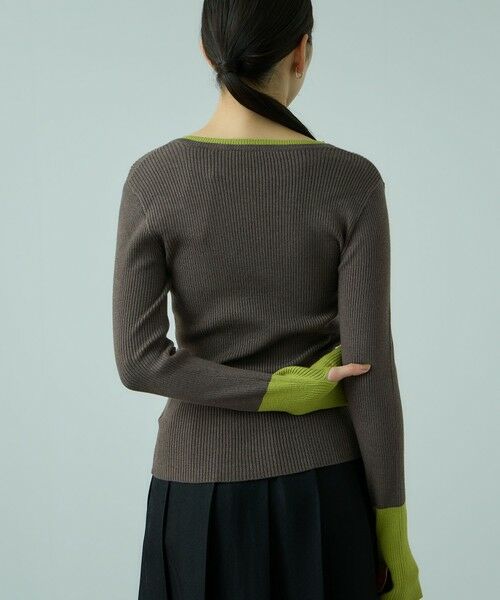 VICKY / ビッキー ニット・セーター | 配色キーネックリブニットプルオーバー≪手洗い可能≫ | 詳細19