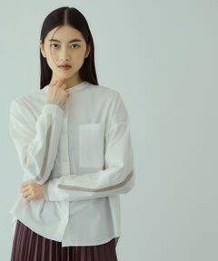 VICKY / ビッキー シャツ・ブラウス | バックヨークラインバンドカラーブラウス≪手洗い可能≫