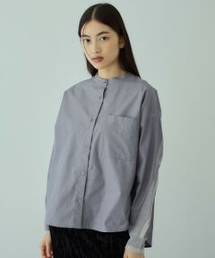 VICKY / ビッキー シャツ・ブラウス | バックヨークラインバンドカラーブラウス≪手洗い可能≫