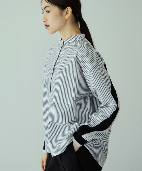 VICKY / ビッキー シャツ・ブラウス | バックヨークラインバンドカラーブラウス≪手洗い可能≫ | 詳細14