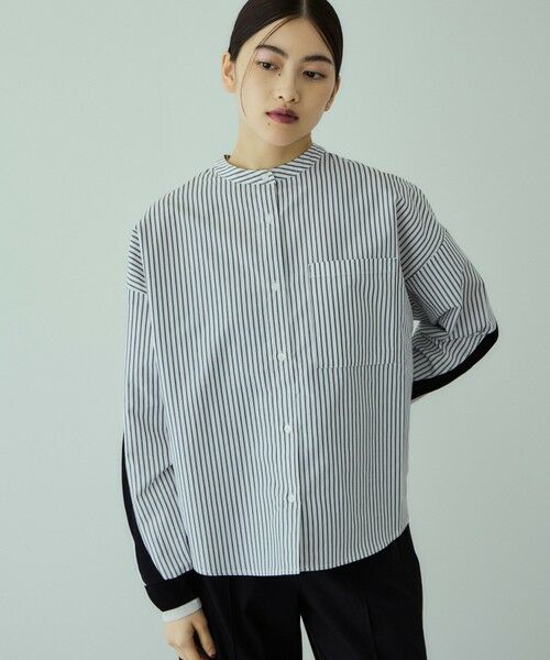 VICKY / ビッキー シャツ・ブラウス | バックヨークラインバンドカラーブラウス≪手洗い可能≫ | 詳細13