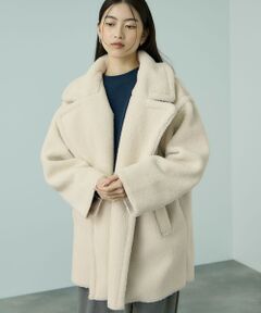 VICKY / ビッキー ダッフルコート | フェイクムートンミドルダブルコート