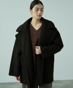 VICKY / ビッキー ダッフルコート | フェイクムートンミドルダブルコート