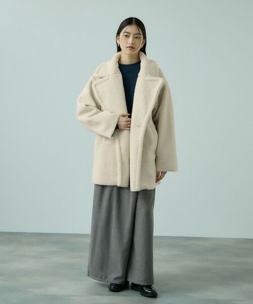 VICKY / ビッキー ダッフルコート | フェイクムートンミドルダブルコート | 詳細2