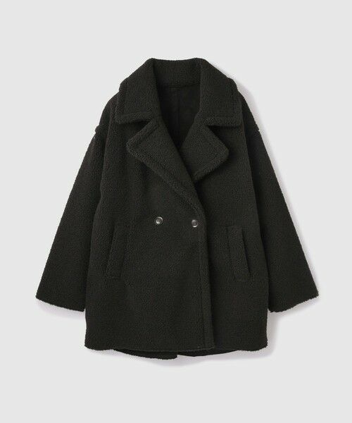 VICKY / ビッキー ダッフルコート | フェイクムートンミドルダブルコート | 詳細17