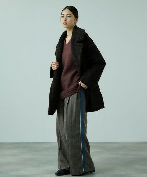 VICKY / ビッキー ダッフルコート | フェイクムートンミドルダブルコート | 詳細16