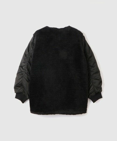 VICKY / ビッキー ダッフルコート | ボア切替ノーカラーミドルコート | 詳細4