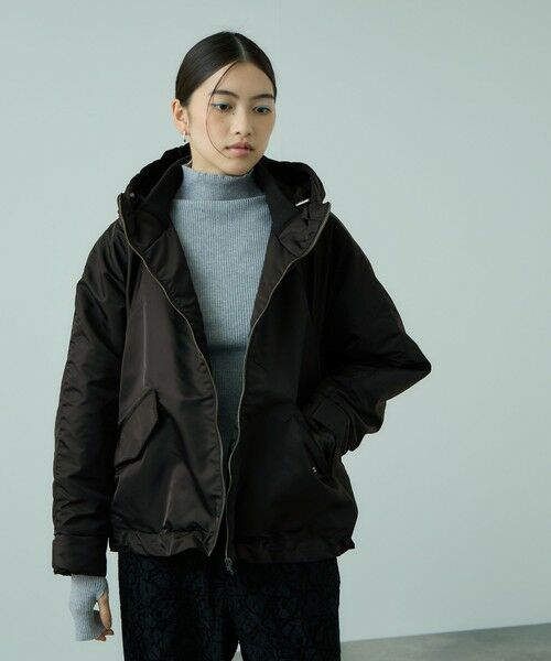 VICKY / ビッキー テーラードジャケット | ナイロン中綿フードMA-1ジャケット≪手洗い可能≫ | 詳細1