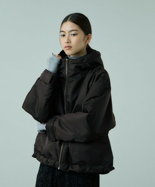 VICKY / ビッキー テーラードジャケット | ナイロン中綿フードMA-1ジャケット≪手洗い可能≫ | 詳細4