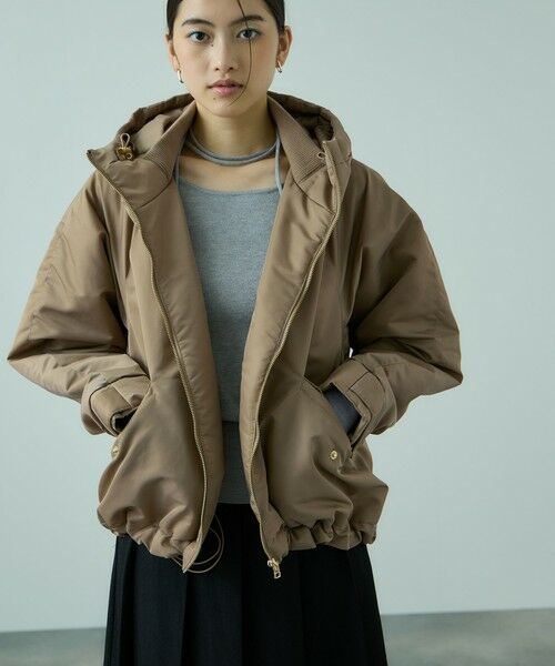 VICKY / ビッキー テーラードジャケット | ナイロン中綿フードMA-1ジャケット≪手洗い可能≫ | 詳細9