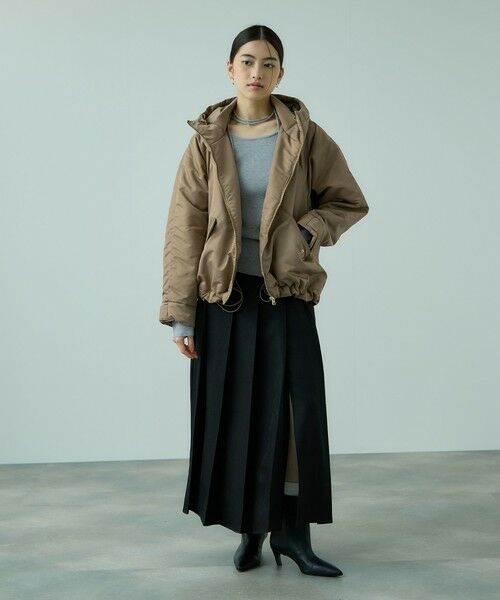 VICKY / ビッキー テーラードジャケット | ナイロン中綿フードMA-1ジャケット≪手洗い可能≫ | 詳細10