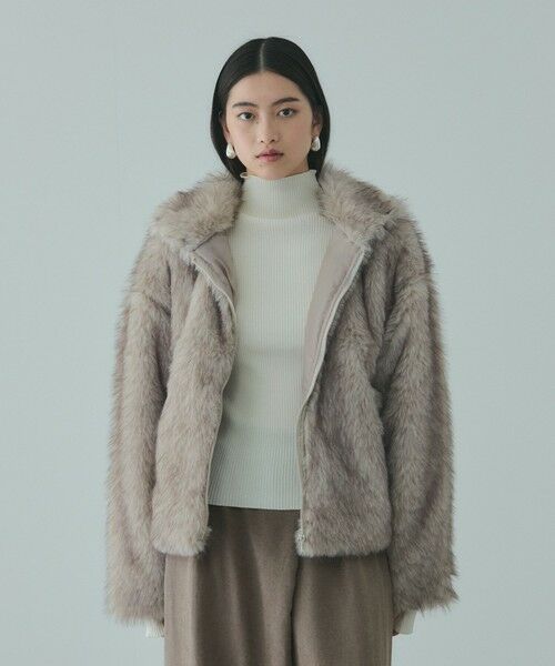 VICKY / ビッキー テーラードジャケット | フェイクファージャケット | 詳細1