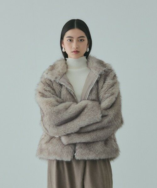 VICKY / ビッキー テーラードジャケット | フェイクファージャケット（ベージュ）