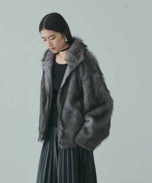 VICKY / ビッキー テーラードジャケット | フェイクファージャケット | 詳細12