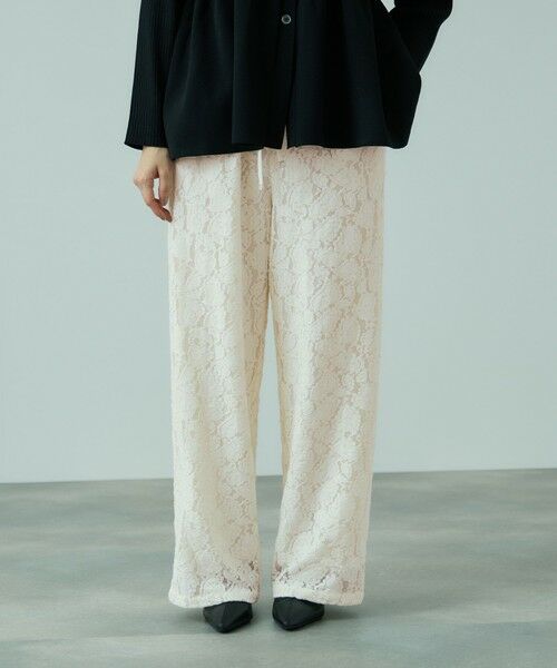 VICKY / ビッキー その他パンツ | ブラッシュレースイージーワイドパンツ≪手洗い可能≫（オフホワイト）