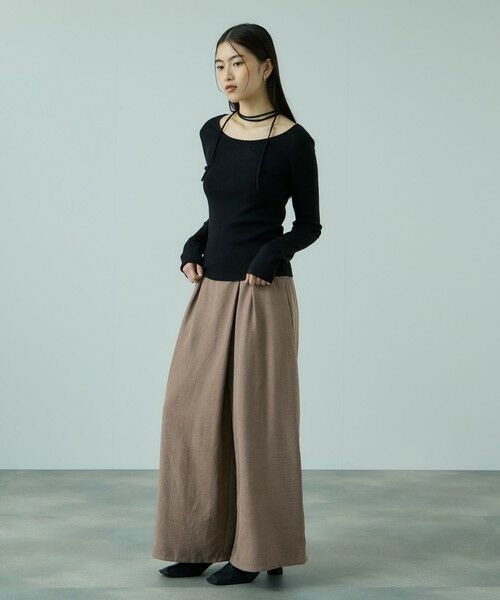 VICKY / ビッキー その他パンツ | フィブリルサテンラップワイドパンツ≪洗濯機で洗える≫ | 詳細1