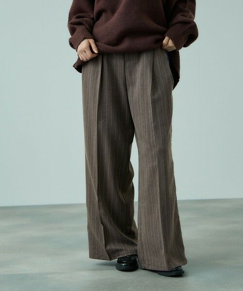 VICKY / ビッキー その他パンツ | ストライプサイドラインワイドパンツ≪手洗い可能≫ | 詳細1