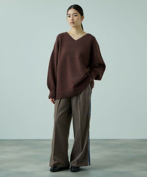 VICKY / ビッキー その他パンツ | ストライプサイドラインワイドパンツ≪手洗い可能≫ | 詳細4