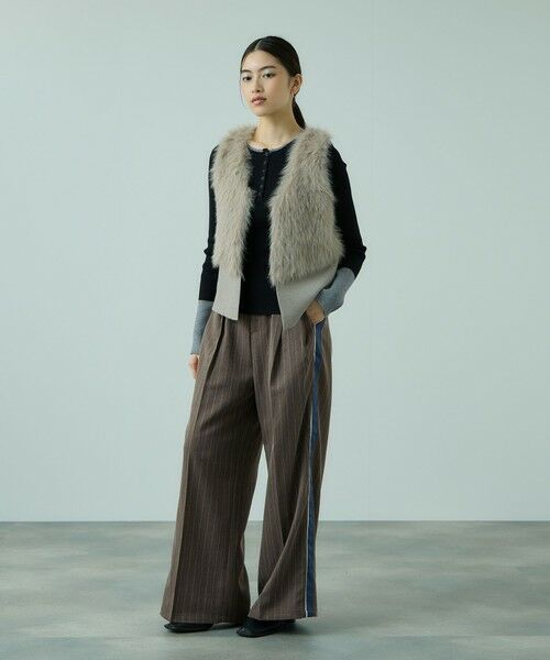 VICKY / ビッキー その他パンツ | ストライプサイドラインワイドパンツ≪手洗い可能≫ | 詳細6