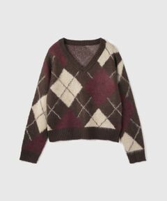 VICKY / ビッキー ニット・セーター | アーガイルVネックニット≪手洗い可能≫