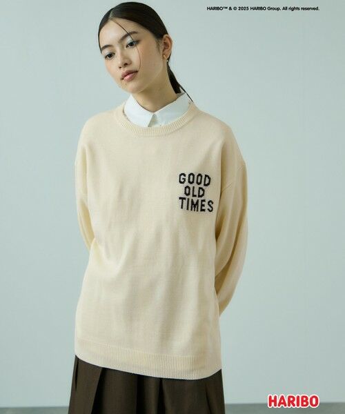 VICKY / ビッキー ニット・セーター | HARIBO/RETROゴールドベアニット≪手洗い可能≫（オフホワイト）