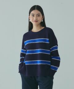 VICKY / ビッキー ニット・セーター | ウール混マルチボーダーニット≪洗濯機で洗える≫