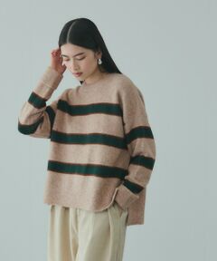VICKY / ビッキー ニット・セーター | ウール混マルチボーダーニット≪洗濯機で洗える≫