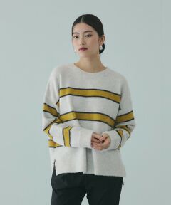 VICKY / ビッキー ニット・セーター | ウール混マルチボーダーニット≪洗濯機で洗える≫