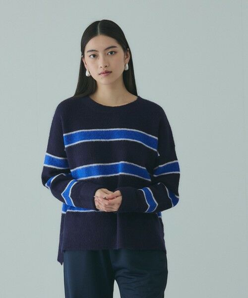 VICKY / ビッキー ニット・セーター | ウール混マルチボーダーニット≪洗濯機で洗える≫ | 詳細1