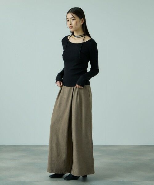 VICKY / ビッキー ニット・セーター | ストリング付バレエネックリブニット≪手洗い可能≫ | 詳細4