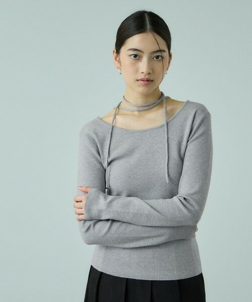 VICKY / ビッキー ニット・セーター | ストリング付バレエネックリブニット≪手洗い可能≫ | 詳細6