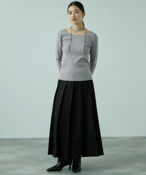 VICKY / ビッキー ニット・セーター | ストリング付バレエネックリブニット≪手洗い可能≫ | 詳細7