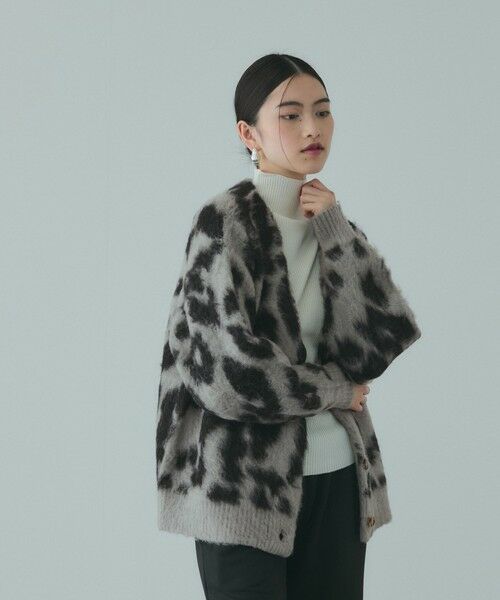 VICKY / ビッキー カーディガン・ボレロ | レオパードジャガードシャギーニットカーディガン | 詳細8