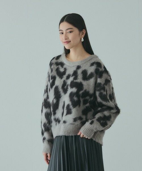 VICKY / ビッキー ニット・セーター | レオパードジャガードシャギーニットプルオーバー | 詳細9