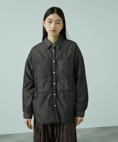 VICKY / ビッキー シャツ・ブラウス | パデッドデニムビッグシャツ≪洗濯機で洗える≫