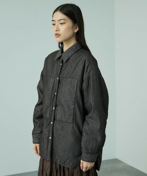 VICKY / ビッキー シャツ・ブラウス | パデッドデニムビッグシャツ≪洗濯機で洗える≫ | 詳細1