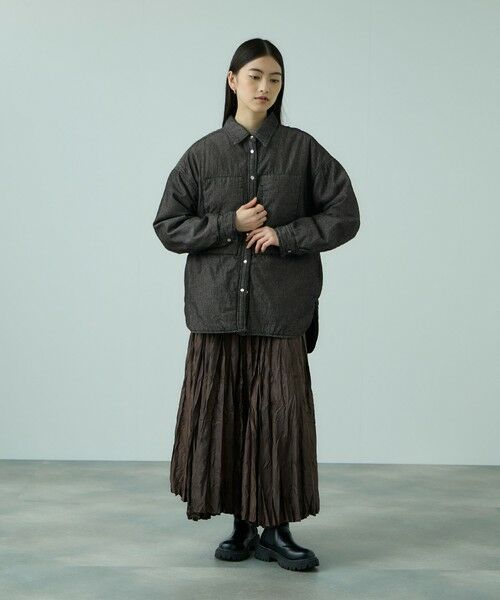 VICKY / ビッキー シャツ・ブラウス | パデッドデニムビッグシャツ≪洗濯機で洗える≫ | 詳細3