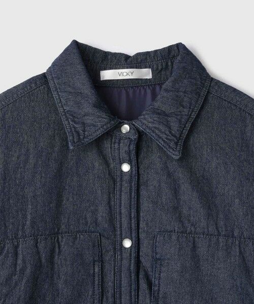 VICKY / ビッキー シャツ・ブラウス | パデッドデニムビッグシャツ≪洗濯機で洗える≫ | 詳細12