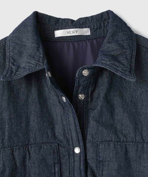 VICKY / ビッキー シャツ・ブラウス | パデッドデニムビッグシャツ≪洗濯機で洗える≫ | 詳細13