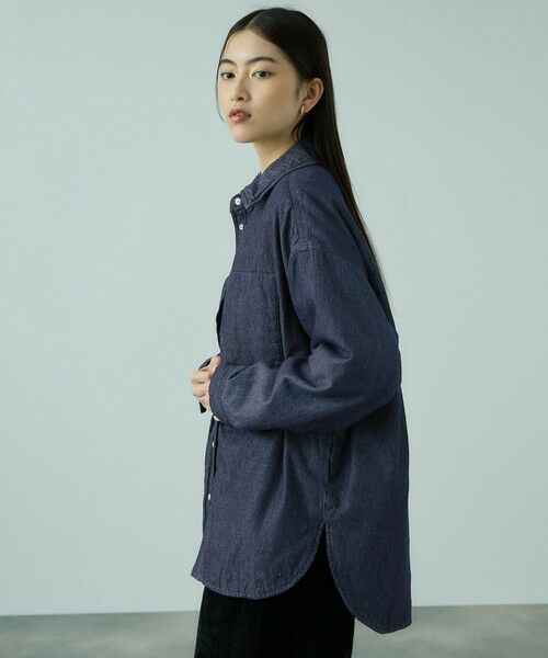 VICKY / ビッキー シャツ・ブラウス | パデッドデニムビッグシャツ≪洗濯機で洗える≫ | 詳細6