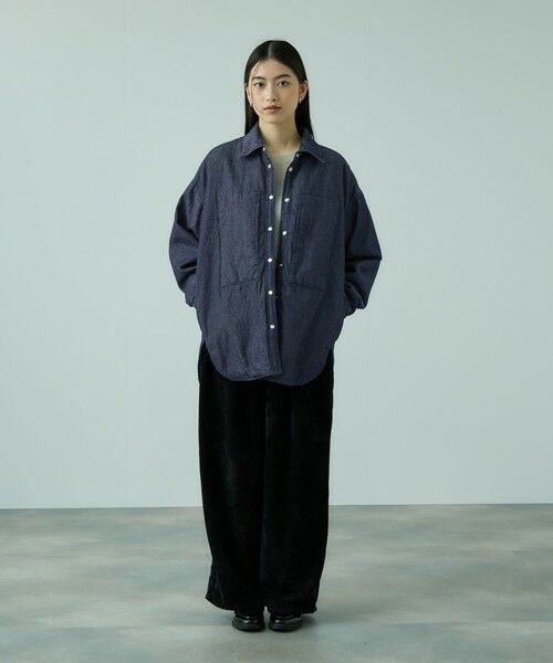 VICKY / ビッキー シャツ・ブラウス | パデッドデニムビッグシャツ≪洗濯機で洗える≫ | 詳細9