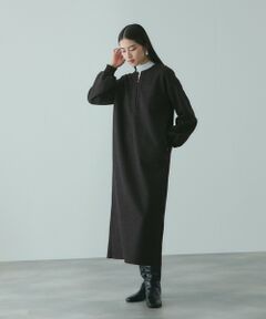 VICKY / ビッキー ロング・マキシ丈ワンピース | ソフトニットメルトンキーネックワンピース≪手洗い可能≫