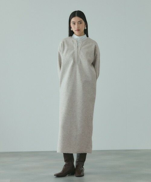 VICKY / ビッキー ロング・マキシ丈ワンピース | ソフトニットメルトンキーネックワンピース≪手洗い可能≫ | 詳細4